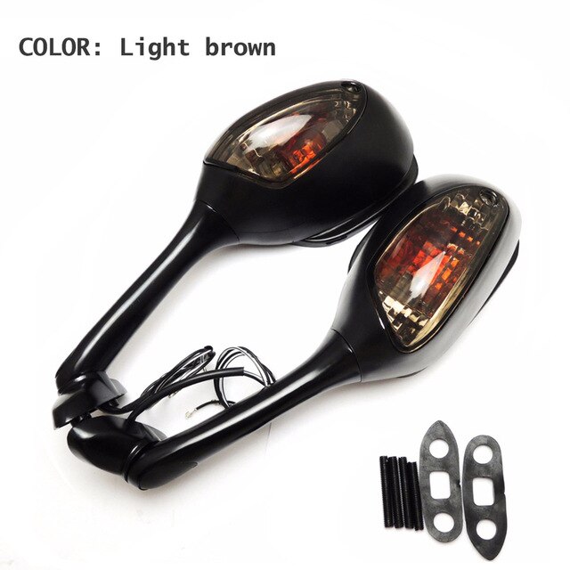 Motorrad Spiegel Rückspiegel mit Blinker Licht Spiegel Für Suzuki GSXR600 750 2006 GSXR 1000 2005 2006 2007: Schwarz