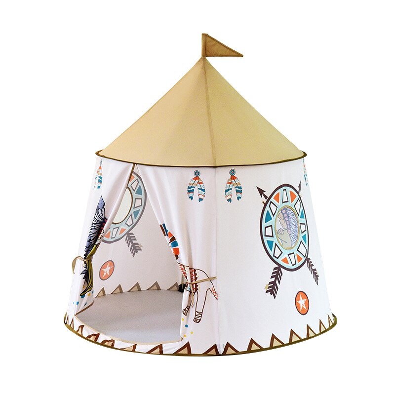 Kids Tent Outdoor Portable Princess Castle Hang Flag Children Teepee Tent Playhouse Indoor Birthday Christmas