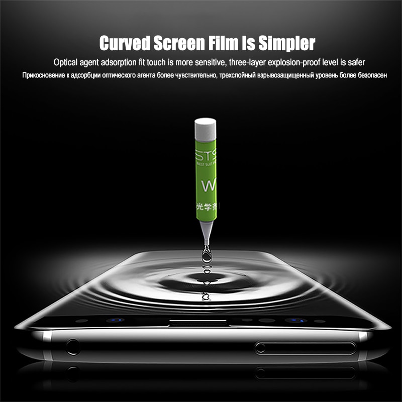 Full Glue Curved UV Liquid Tempered Glass For Samsung Galaxy S8 S9 S10 Plus S20 Ultra Note 8 9 10 Screen Protector Case Film