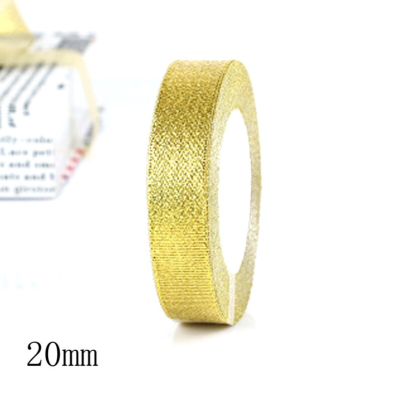 25Yard 22M Handgemaakte Goud Zilver Metallic Glitter Linten Voor DIY Ambachten Naaien Stof Christmas Party Bruiloft Benodigdheden wrap