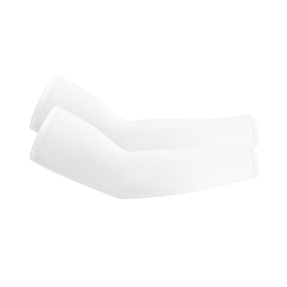 1 paio di sport estivi assorbenti per il sudore protezione UV Unisex set di bracci freddi per ciclismo pallacanestro correre maniche da braccio da pallavolo: White