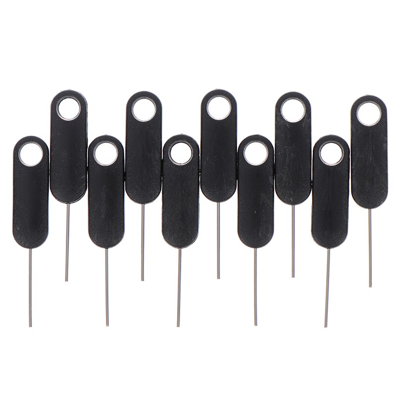 10pcs Sim Card Tray Removal Pin Eject Opener Tool for Smartphones Tablets Black