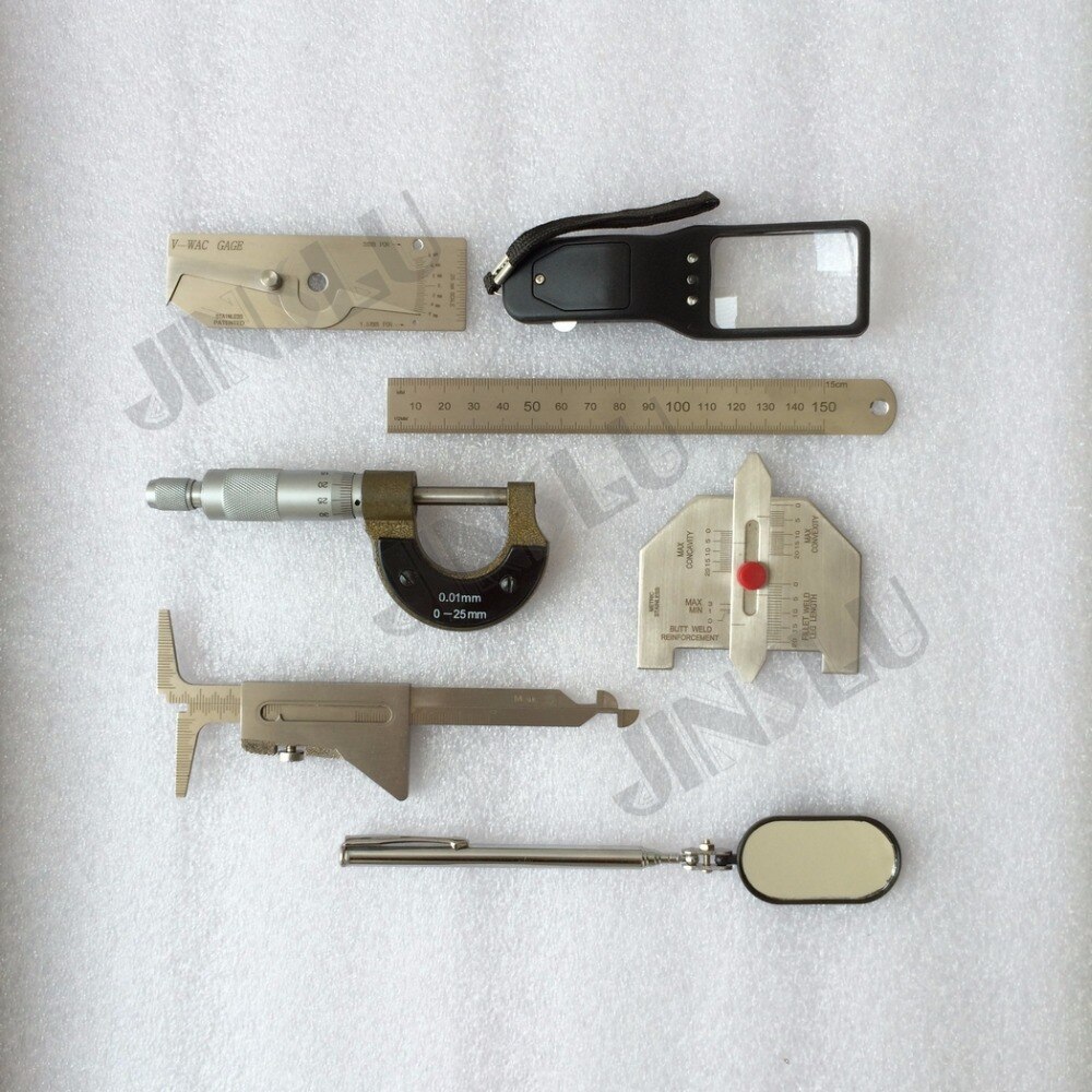 Welding Measure Tool Kit Brief Case V-wac MG-11 Gauge Automatic Weld Inspection Calliper Sliding Clip Depth Gauge Magnifier 7PCS