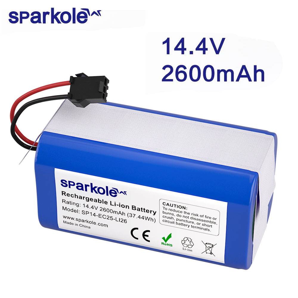 Sparkole 14.4V 2600mAh Li-ion Battery For Conga Excellence 990 1090 Ecovacs Deebot N79 N79S DN622 Eufy RoboVac 11 11S 12 35C