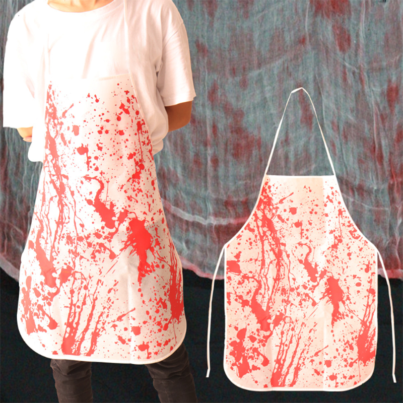 51*72cm Halloween Horror Blood Handprint Apron for Unisex Halloween House Decor Party Kitchen Tools Decorations