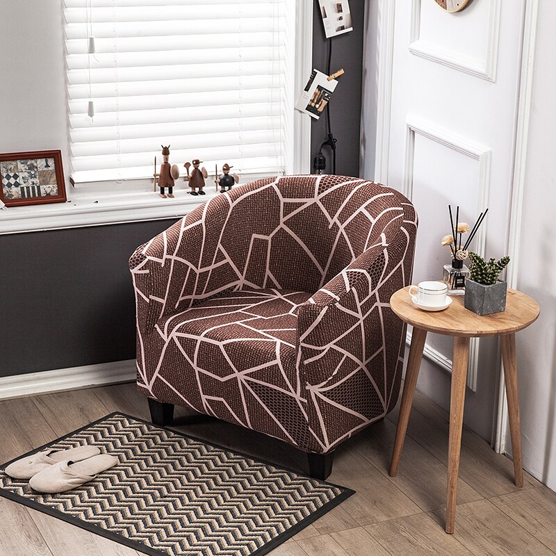 Kleine bankhoezen eenpersoonsstoel 1-- zits stoelhoezen fauteuilhoezen voor eetkamer bloemenprint: Kleur 2