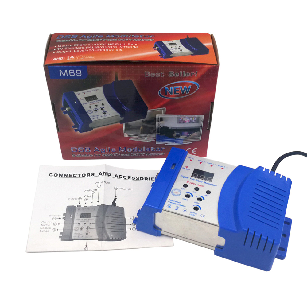 HD Modulator M69 Digital Compatible RF PAL/NTSC Frequency Transmitter Computer Accessories EU Plug 100-240V