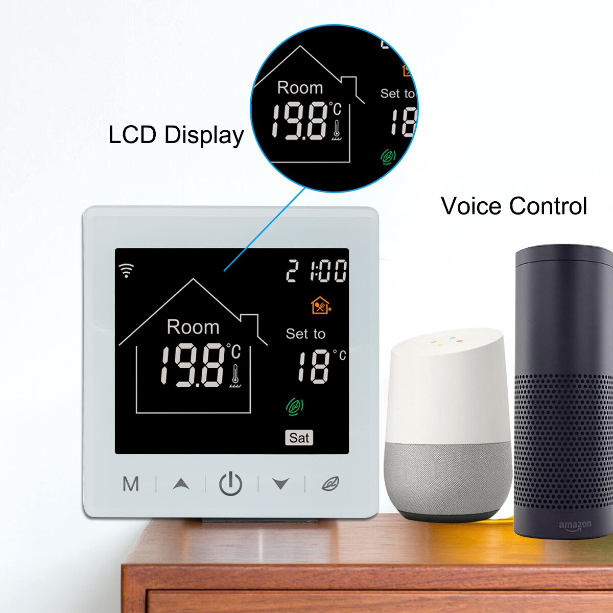 Tuya WiFi Smart Thermostat 220V Temperature Controller for Water/Electric/Gas Boiler Heating Work with Google Home and Alexa