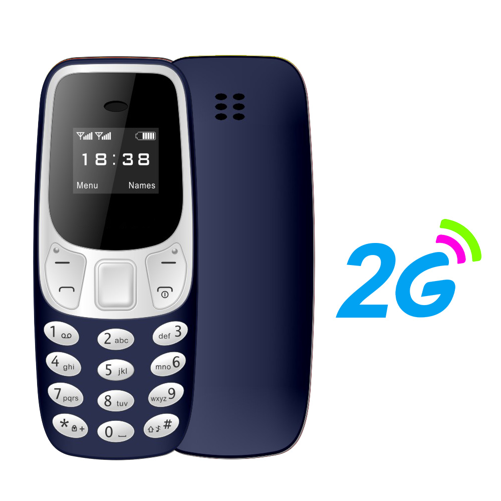 BM10 Mini telefono cellulare 2 SIM Card Auricolare Bluetooth Cambia voce Registrazione vocale a bassa radiazione Piccolo cellulare multilingue: nero