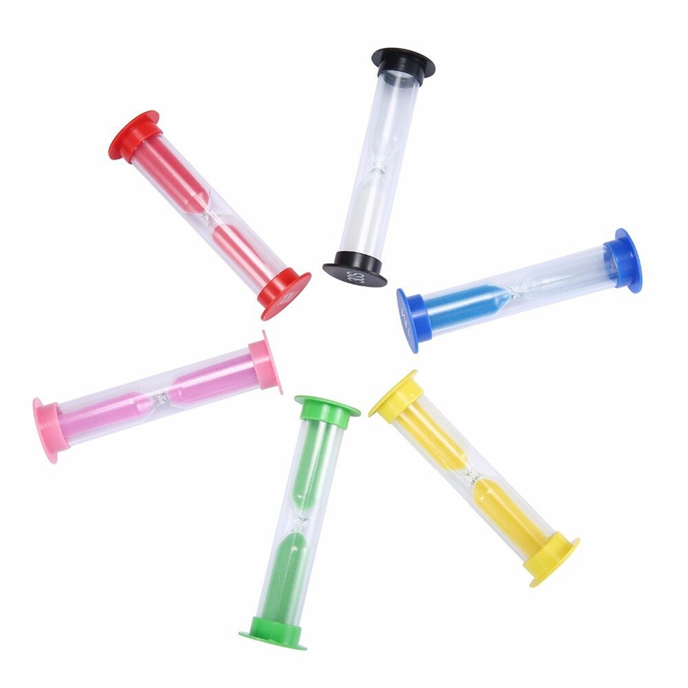 6Pcs Kid 6 Kleuren Klaslokaal Spel Zand Klok Timer Zandloper Zandloper Home Decor