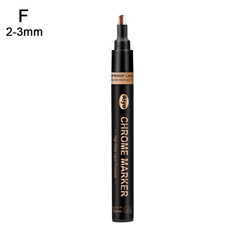 DIY Spiegel Marker Farbe Stift Flüssige Chrom beenden metallisch Kunsthandwerk Stift Zubehör Spiegel Reflektierende Stift Kunst Liefert Für Q6W0: 2-3mm Kupfer