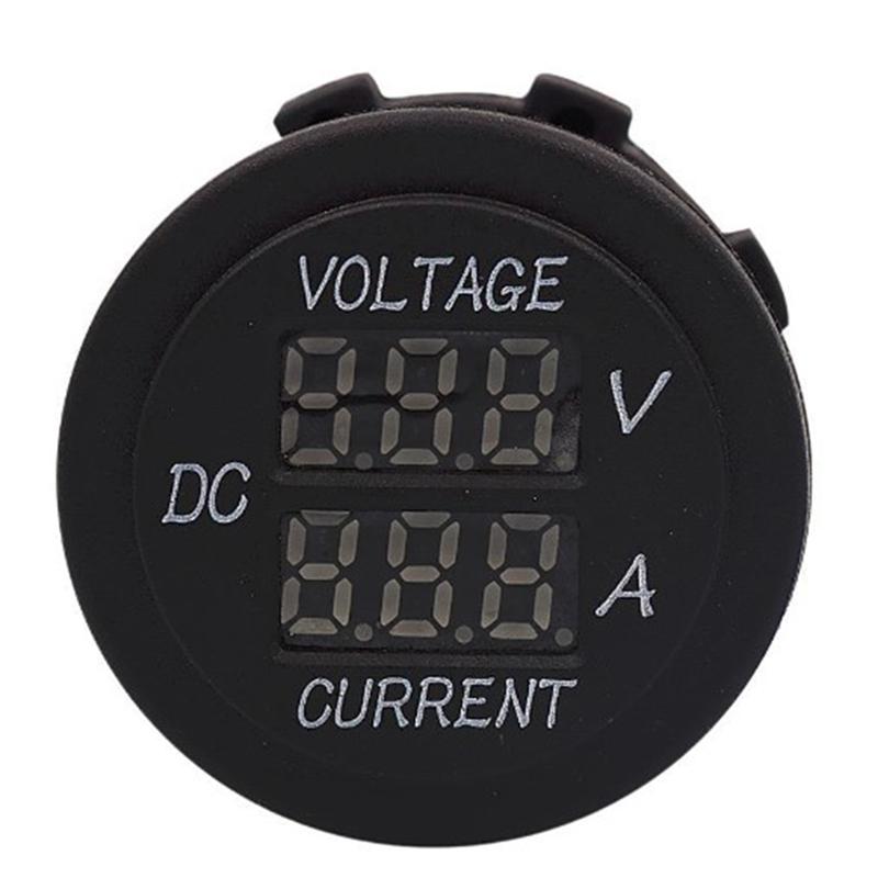 12 v 24 v AUX Wichtigsten Digitale LED Auto Voltmeter Dual Display Spannung Gauge Batterie Monitor Panel für Auto Boot motorrad