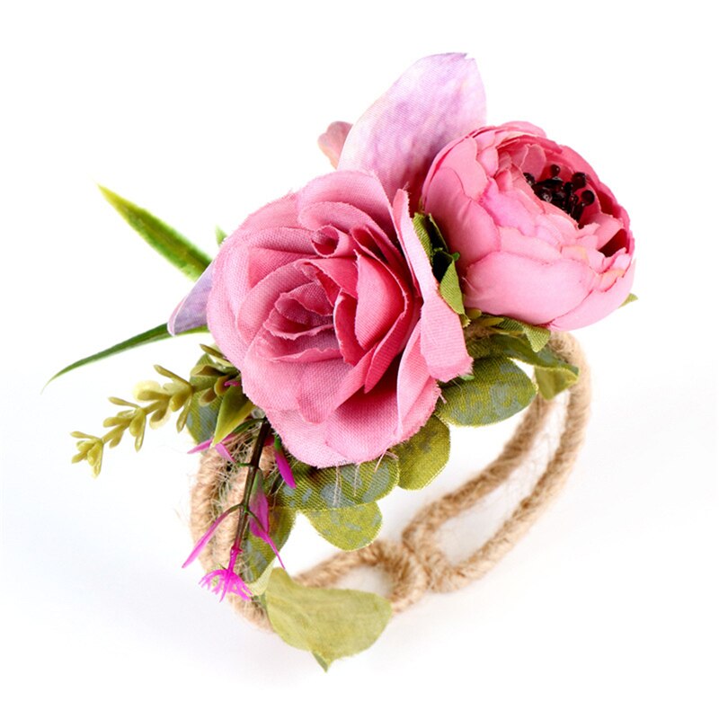 Ramillete de muñeca BOAKO Dama de Honor de boda flor decorativa para boda accesorios para baile de graduación flores de mano ramo de Boda boda: Púrpura