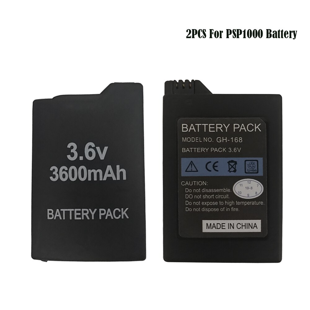 2pcs 3600mAh Battery For PSP 1000 PSP1000 PlayStation Portable Console Rechargeable Lithium Batteries