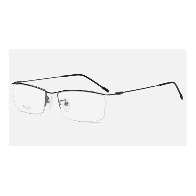 Browline media montura de titanio gafas con montura metálica para hombres, gafas de , gafas ópticas bonitas para hombre, montura de Anteojos de Prescripción: Gris