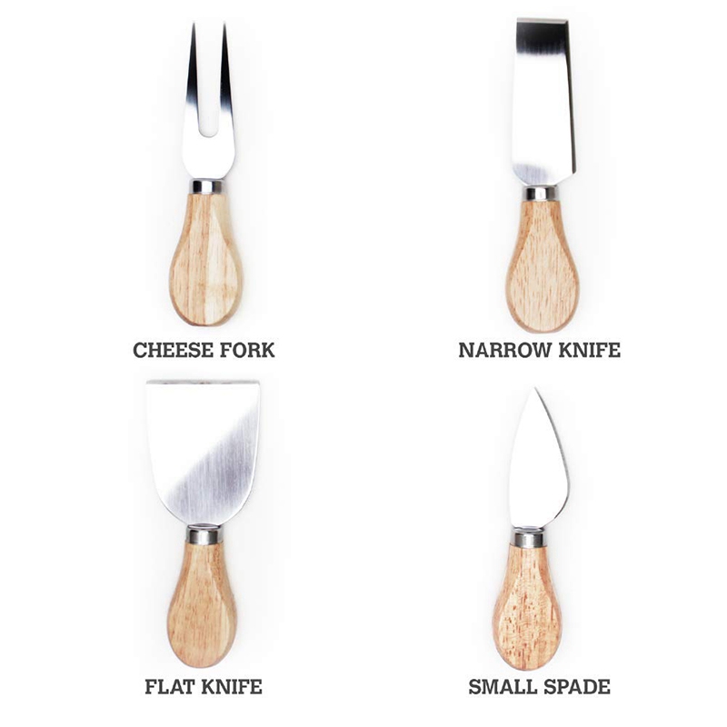 Cheese Board - Natural Bamboo Wood Cheese, Meat, and Charcuterie Board with Accessories Included: Narrow and Flat Knives, Cheese