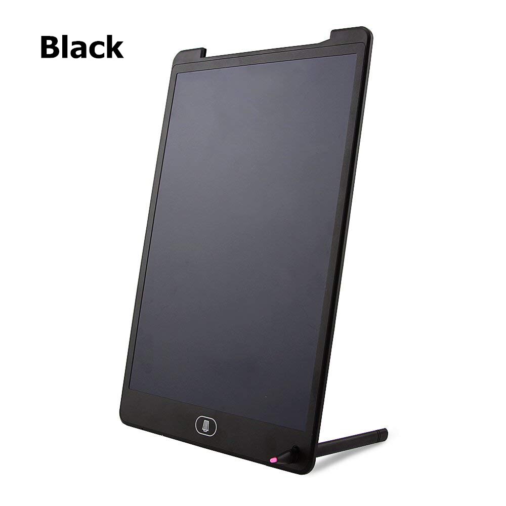 12 inch Portable Smart LCD Writing Tablet Electronic Notepad Drawing Graphics Tablet Board with Stylus Pen with Button Batter: Black