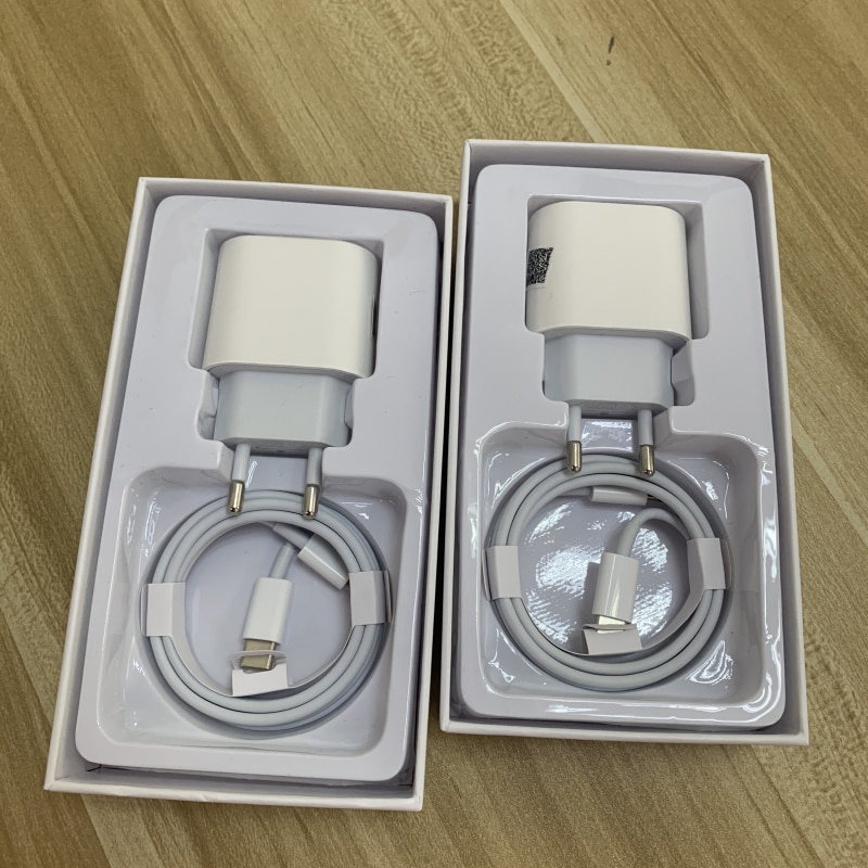 Hurtiglader pd lader eu oss plugg 18w 20w lader med usb c kabel 1m har detaljemballasje til iphone 12 pro max 11 pro