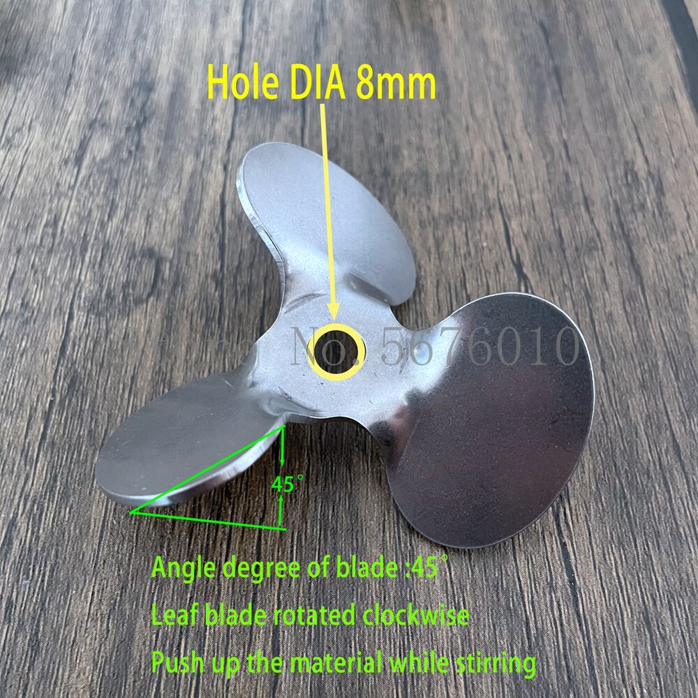 For lab mixer equipment 1pcs 304 stainless steel Rotating DIA4cm to 12cm three blade propeller ,Push up the material propeller