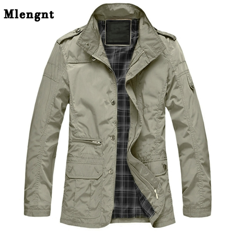 M -5xl herr lång trenchcoat för vår höst tunn vindjacka parka sommar tunn varsity khaki ytterkläder herrjacka casual baggy