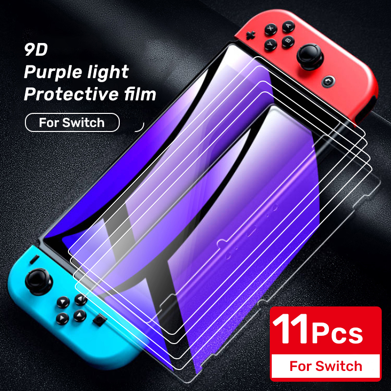 11Pack Schutz Glas für Nintend Schalter Gehärtetem Glas Bildschirm Schutz für Nintendo Schalter Lite NS HD Glas Bildschirm Film: 11Pack Violett schalten