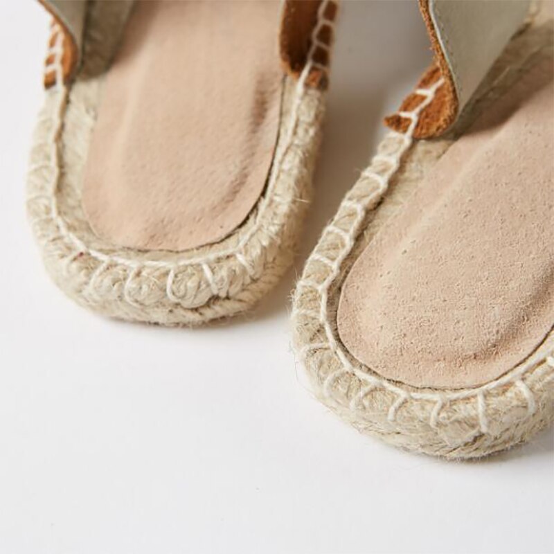 étnica Casual alpargatas planas nuevas mujeres primavera deslizamiento en los pescadores de cáñamo zapato con cuerda