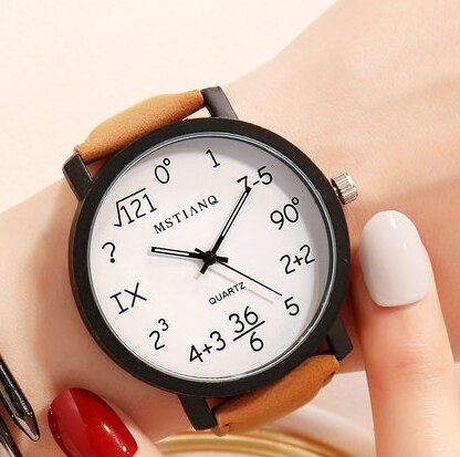 Female Student Simple Watch Big Dial Personality Trend Ladies Watch Female Quartz Watch Female women watches: brown