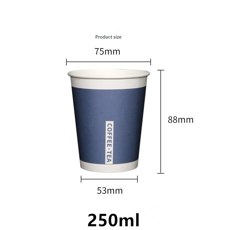 100 Stks/pak 250Ml Papier Cup Maatwerk Wegwerp Papier Cup Coffe Cup Drinkbeker Party Cups Supplies