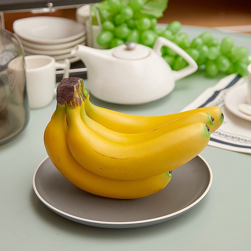 Emulational frugt model banan musa basjoo banan frugt og grøntsager mad dekoration hjem butik model dekoration skyde rekvisitter