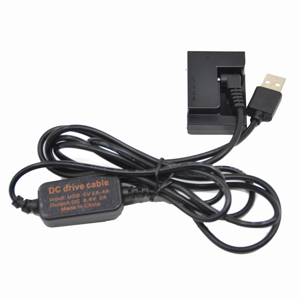 ACK-DC80 cargador tipo batería externa 5V-8V-cable USB + DR-80 DC acoplador NB-10L batería simulada para Canon G1X G3X G15 G16 SX50 SX60HS