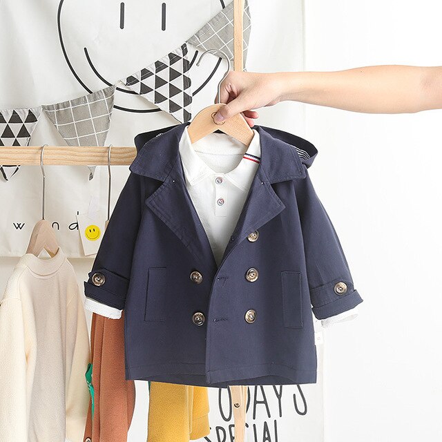 de bebé niñas niños chaqueta niños otoño anorak de primavera infantil niños ropa con capucha abrigos prendas de vestir: navy blue / 2T