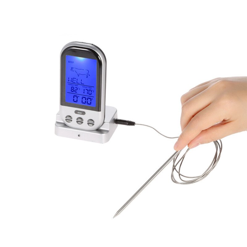 MOSEKO Wireless Remote Digital Backlight BBQ Thermometers Oven Grill Meat Cooking Probe Food Kitchen Thermometer With Timer