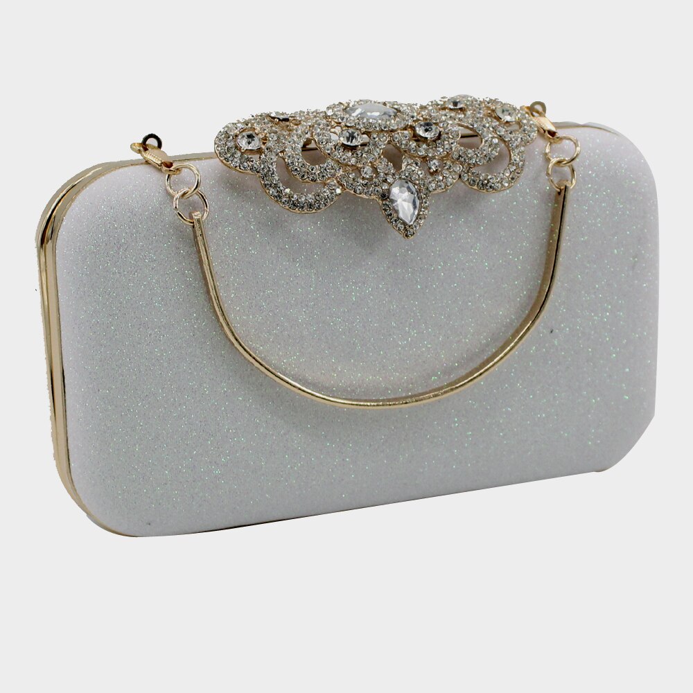 Kingluck dames cocktailhandtas met pauwensluiting en strass steentjes