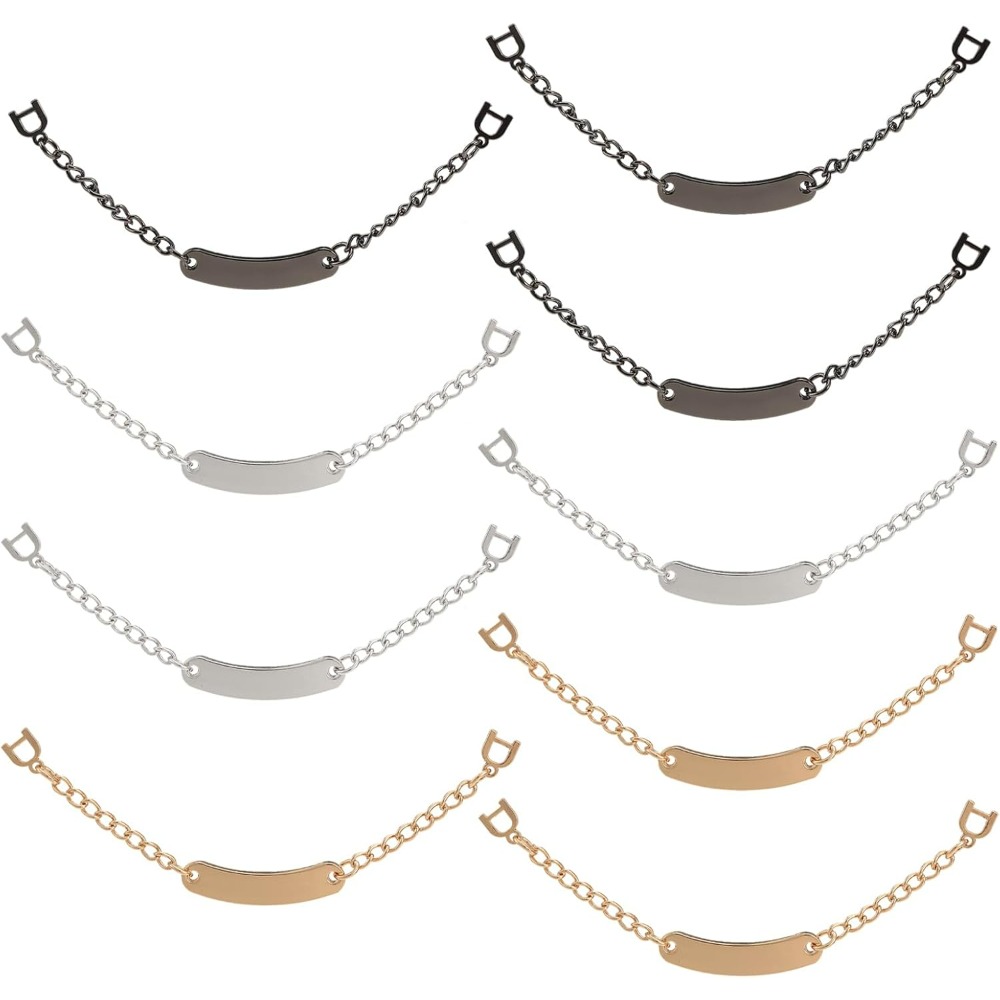 9PCS 3 Colors Metal Coat Hanging Chains Alloy with Iron Coat Hanging Chain Sew On Metal Coat Hangers Hanging Chain making kit