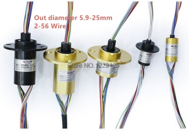 Micro Conductive Rotary Collector Slip Ring diameter 2 4 6 8 10 12 24 Wires Out Dia 5.9mm 6.5mm 12.5mm 15.5mm 22mm 25mm