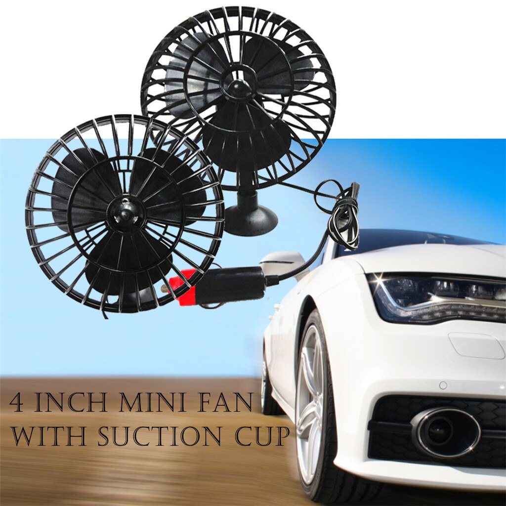 WUPP Elektrische Auto Fan Auto 4 Inch Zomer Mini Ventilator Aangedreven Adsorptie 12v Auto elektrische Ventilator 9710