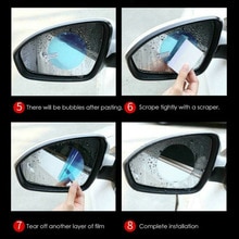 Set Rainproof film Side Window 2pcs Car Rear View Accessories Anti Fog