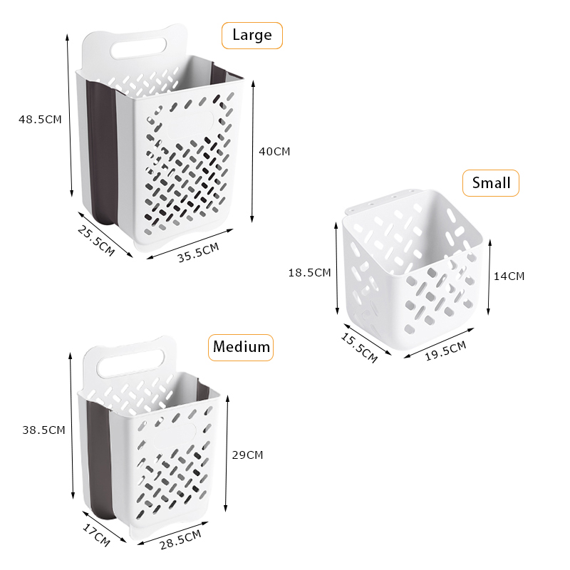 Bathroom Folding Dirty Clothes Storage Basket Laundry Basket Household Wall Hanging Large Portable Punch-Free Put Clothes Bucket