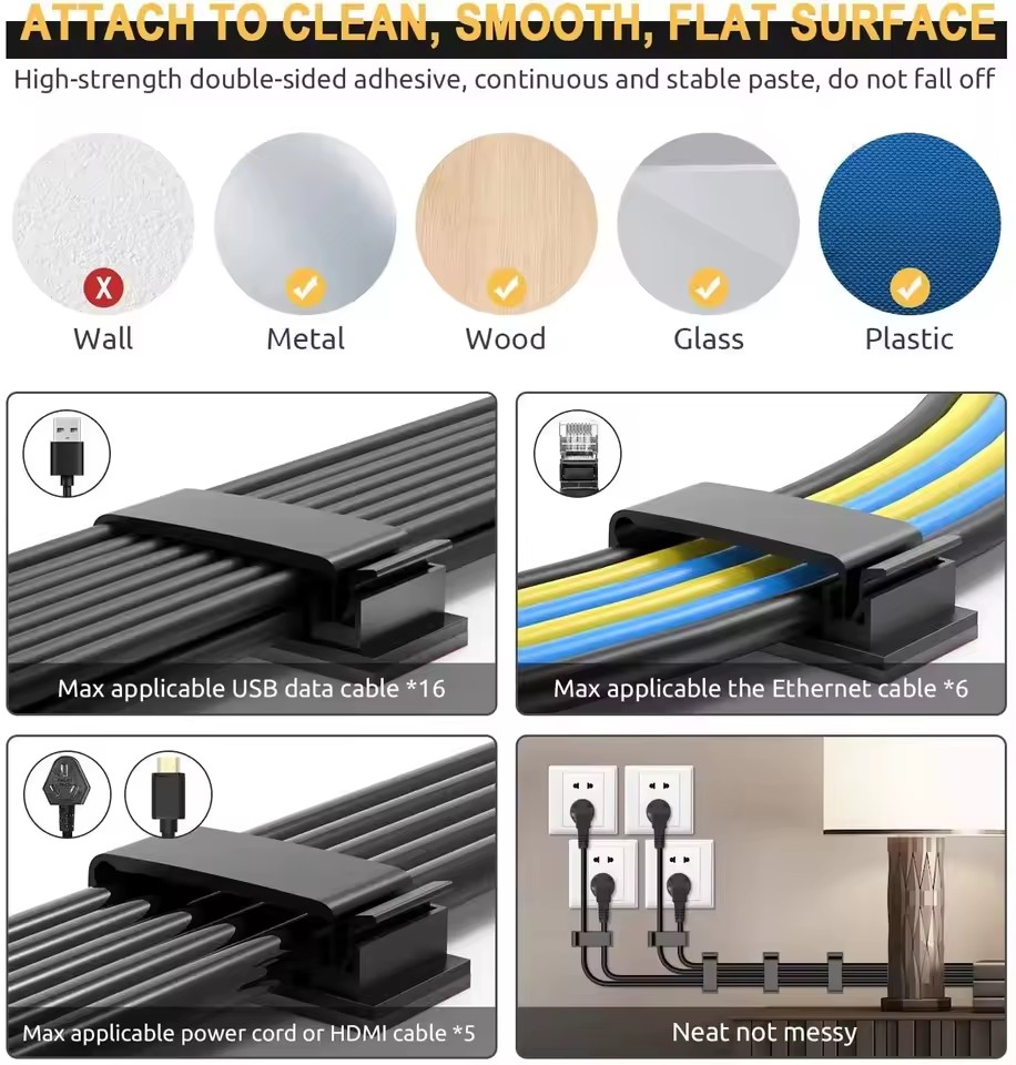Organizador de cables autoadhesivo, brida para cables, abrazadera para cables, soporte, gestión de abrazaderas, gestión de datos Gps para coche, administrador enrollador de cables decorativo