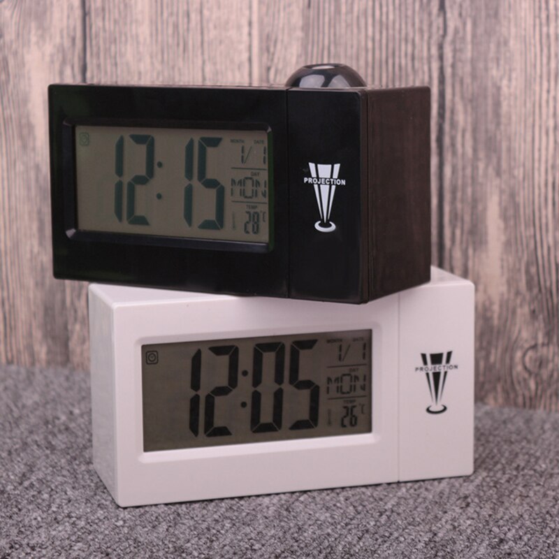 Projection Alarm Clock Digital LCD Display Voice Talking Table Clocks Temperature Snooze Function Desk Projector Clock