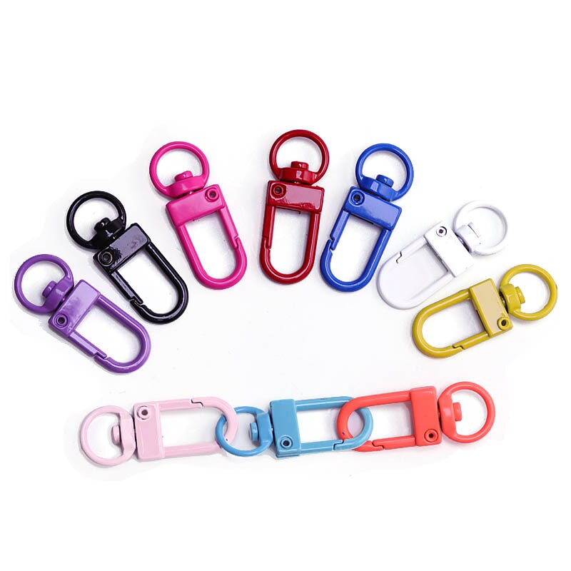 10Pcs Kleur Verf Bakken Sleutelhangers Sleutelhanger Sleutelhanger Voorjaar Gesp 8 Woord Gesp Garnalen Gesp Zak Gesp Sieraden accessoires