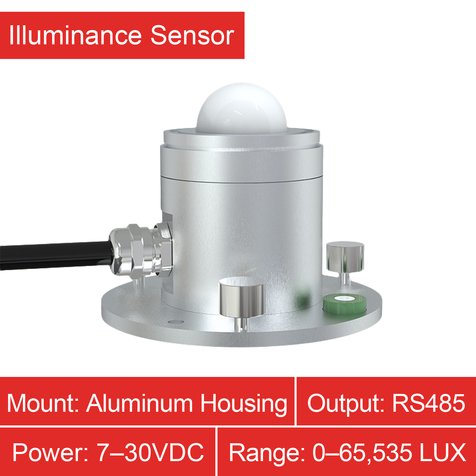 Ceiling Mounted Ambient Light Sensor High Accuracy Lux Meter with Temperature and Humidity for Environmental Monitoring: green