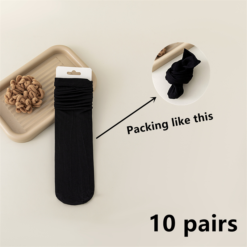 10 paar fleece sokken voor dames, losse, dunne zomersokken, effen kleur, japanse nylon sokken, collegestijl, zacht en ademend: Blauw