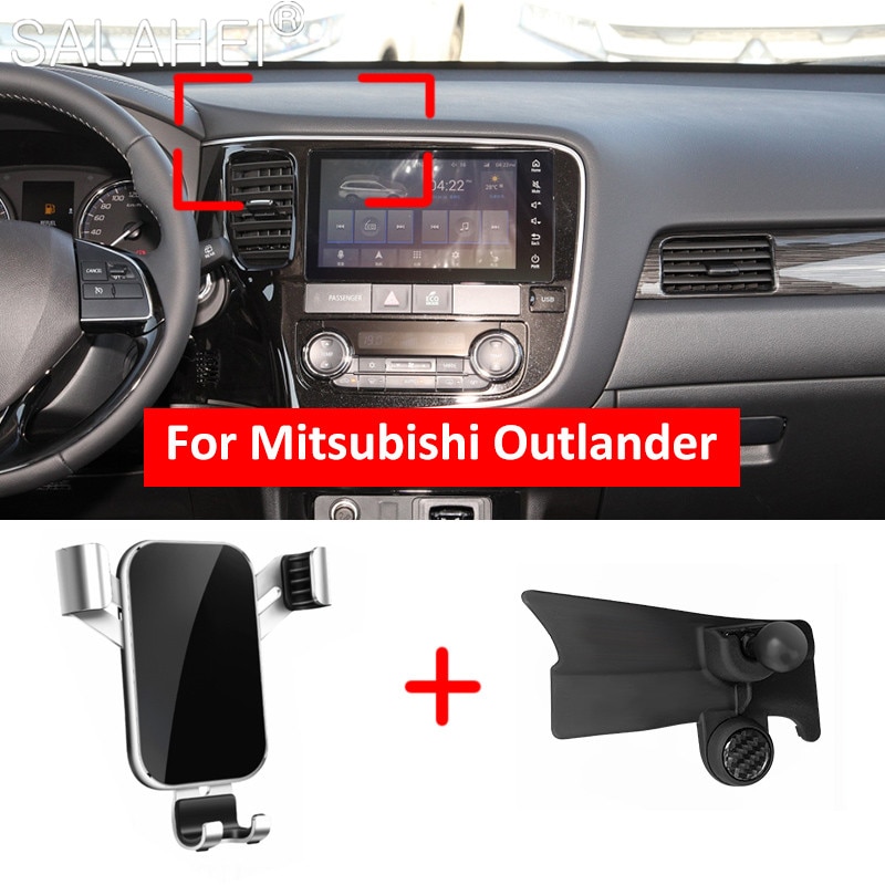 Bil mobiltelefonholder til mitsubishi outlander  mk3 telefonstativ beslag luftventil indvendigt instrumentbræt telefonholder