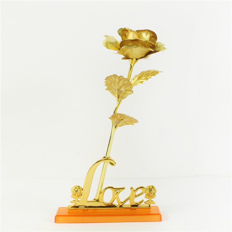 Galaxy Rose Eternal 24K Gold Flower Foil Plastic Artificial Roses Valentines Day Beauty Golden Flowers for Wedding Decor: SKY BLUE