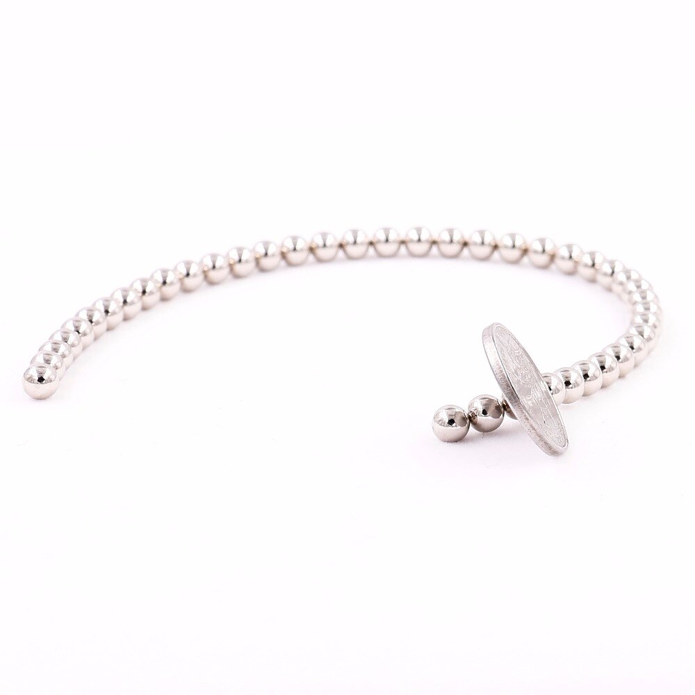 Bracelet magnétique Super fort couleur argent 5MM perles rondes réglables, garder un Bracelet sain pour les femmes et les hommes bijoux