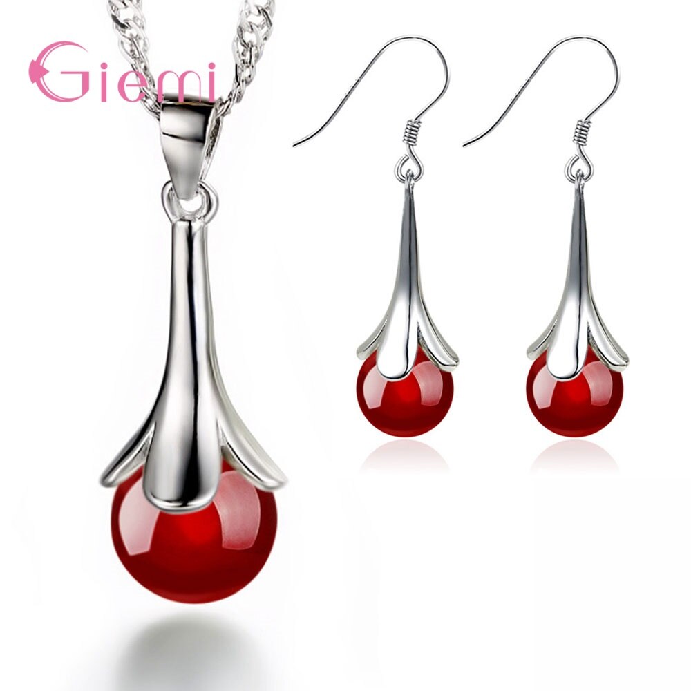 925 Sterling Silber Braut Schmuck einstellen Glück Blatt Anhänger Halskette Band Ohrringe CZ Kristall Frauen Party Engagement