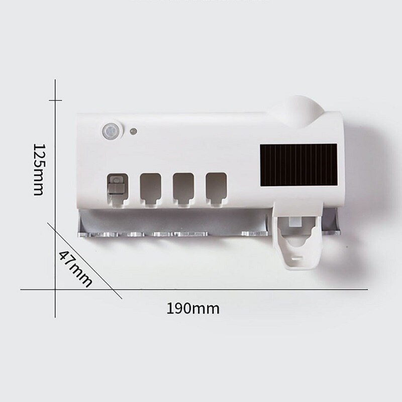 UV Toothbrush Holder Solar Energy Toothbrush Sterilizer Automatic Toothpaste Dispenser Squeezers Household Bathroom Accessories