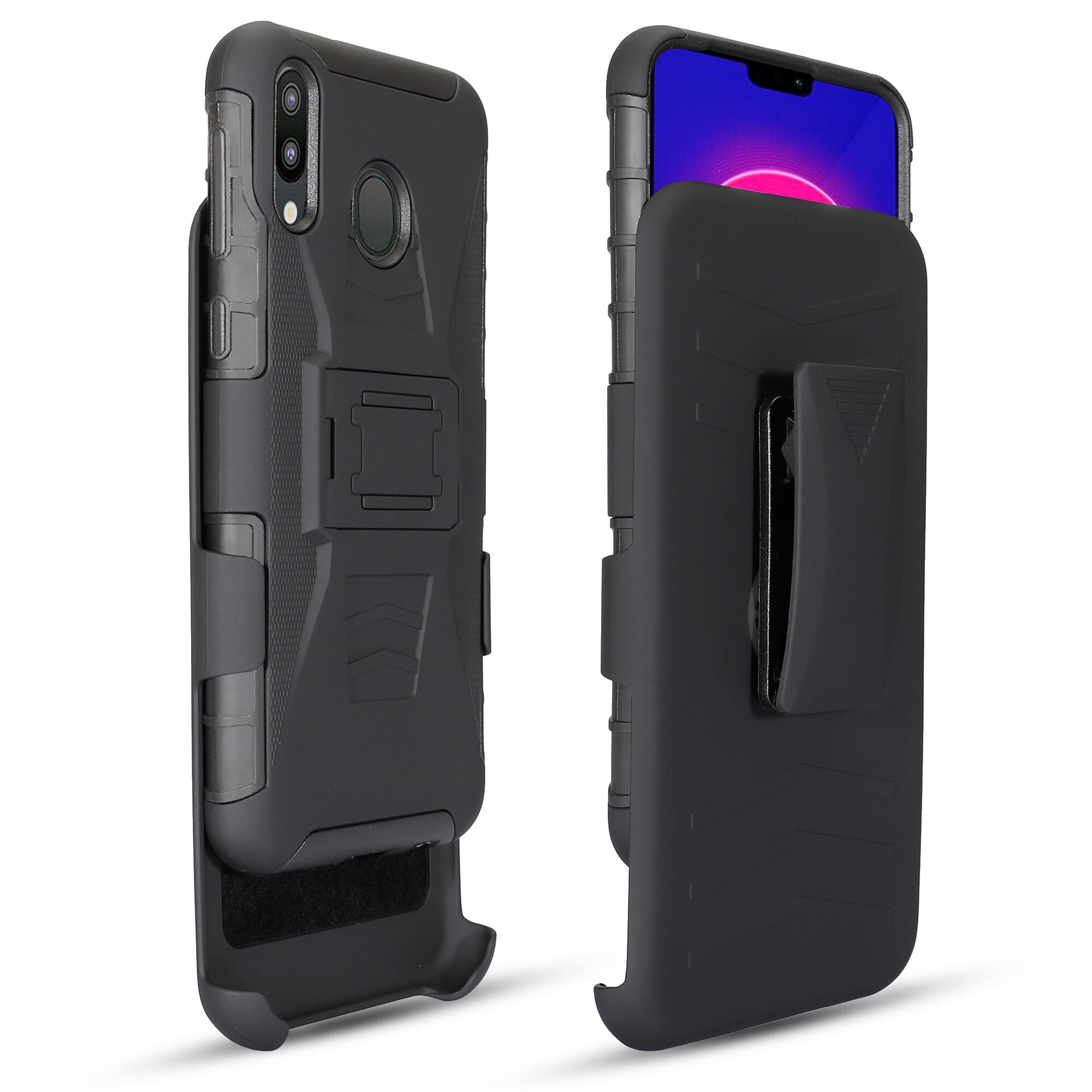 À prova de choque robusto híbrido combo caso duro armadura capa + clipe de cinto coldre para huawei p20/p20 pro/p20 lite/p30/p30 pro/p30 lite