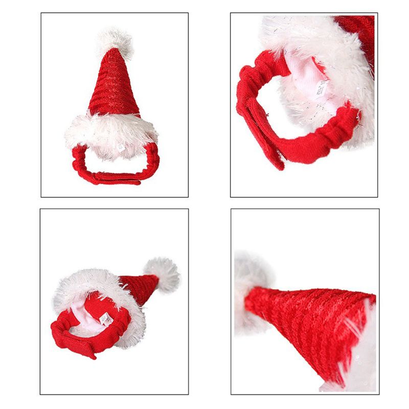 Cute Adjustable Christmas Hat with Elastic Band for guinea pig Rabbits Hamster